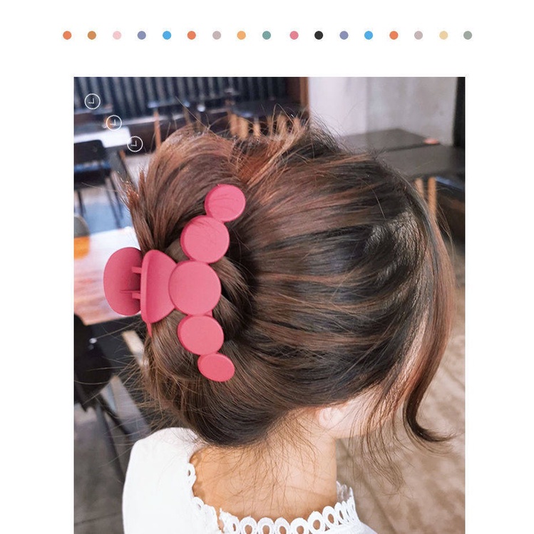 Kẹp Tóc Gấp Tóc Chấm Tròn Siêu Bự Nhiều Màu Phong Cách Hàn Quốc Hot Trend Mùa Xuân Hè