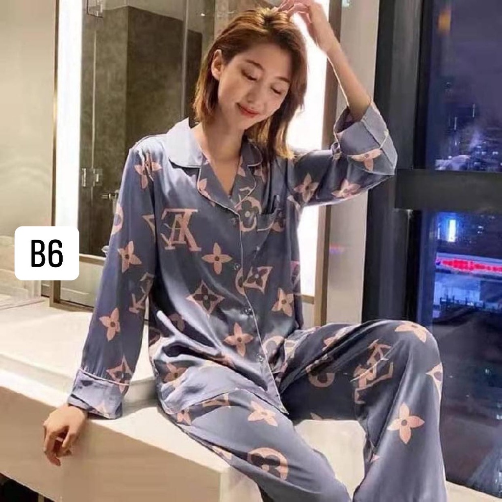 Đồ bộ Pijama nữ dài tay satin cao cấp nhẹ nhàng mềm mịn thoải mái YUKAGO B001
