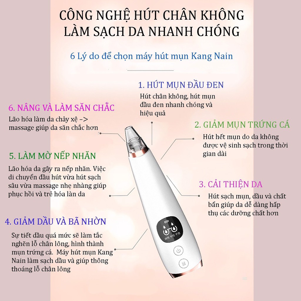 MÁY HÚT MỤN ĐẦU ĐEN MINI CẦM TAY 3 ĐẦU HÚT | BigBuy360 - bigbuy360.vn