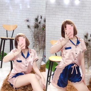 đồ bộ pijama lụa nữ mặc nhà