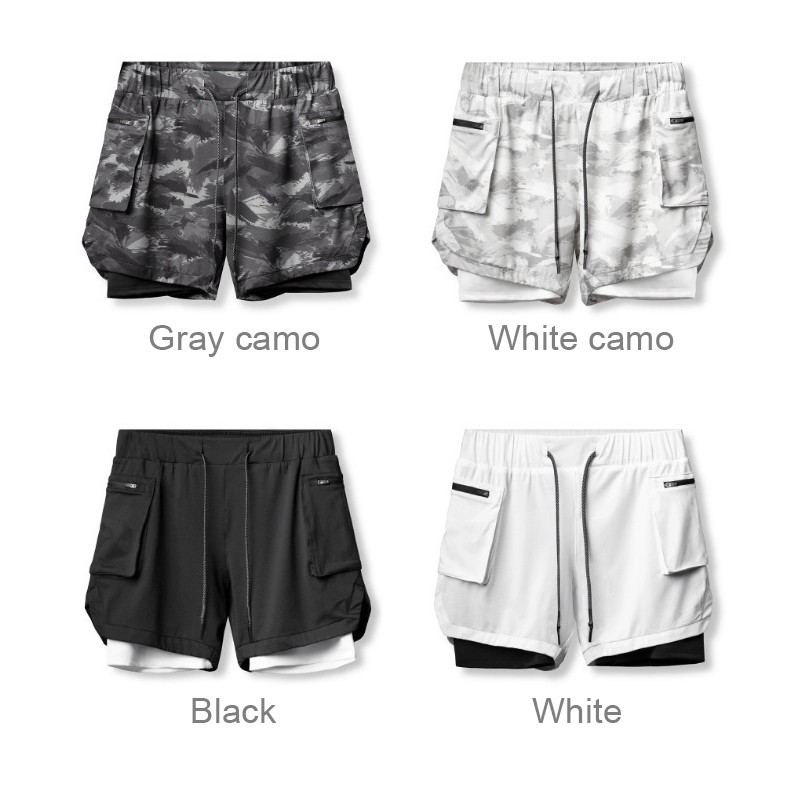 Quần Short Thể Thao Nam 2 Trong 1, Nhanh Khô, Size M-3XL