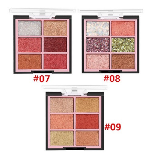 Bảng phấn mắt QIAOYAN MY EYE SHADOW 6 màu ánh nhũ ngọc trai