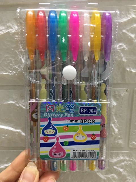 Bút nhũ 8 màu vỉ nhựa trong dẻo (1 vỉ /8 màu )