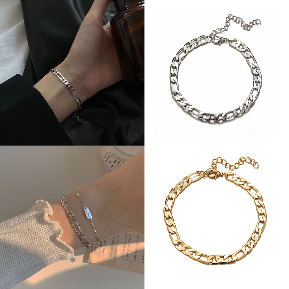 Vòng đeo tay thiết kế mắc xích thời trang phong cách Hàn Quốc cho nữ
