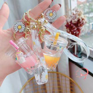 Móc Khóa Acrylic Hình Bình Trà Sữa Kỳ Lân Hoạt Hình Sáng Tạo