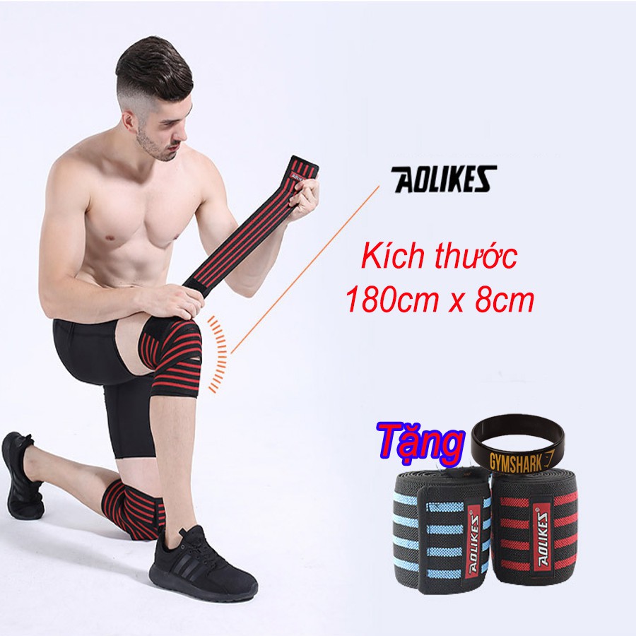 Đôi quấn gối Aolikes hỗ trợ tập gym không chấn thương- Tặng kèm Vòng Tay GYM