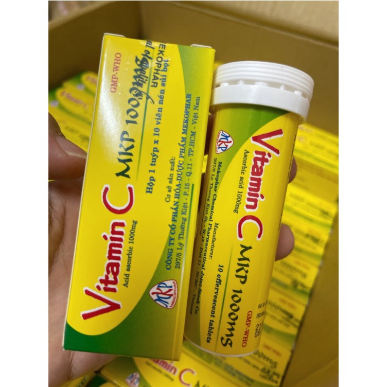 Viên sủi bổ sung vitamin C MKP 1000mg tăng sức đề kháng Tuýp 10 viên