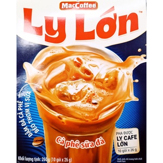 Cà phê sữa đá MacCoffee Ly lớn Đậm đà cà phê - thơm béo vị sữa hộp 10 gói x 26g