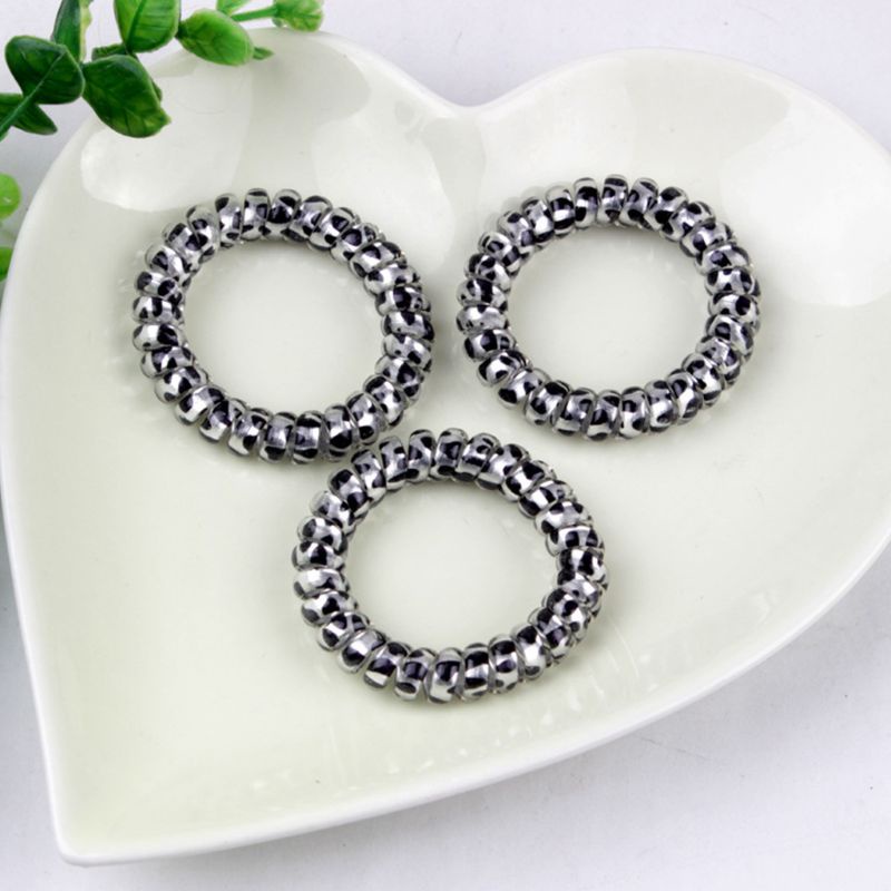 Youyo Dây Cột Tóc Xoắn Ốc Bằng Nhựa Họa Tiết Da Báo Nhiều Màu Sắc Cho Nữ