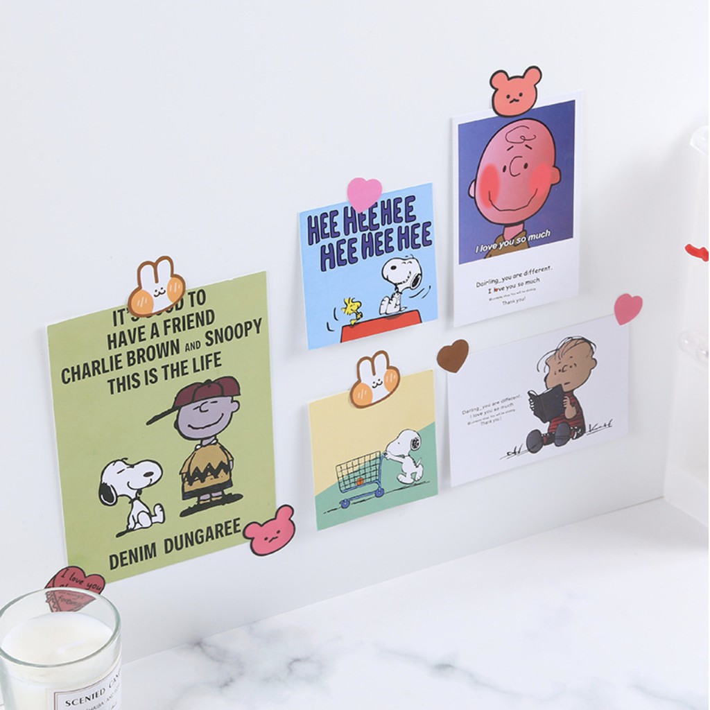 Postcard dán tường Snoopy phong cách Hàn (set 10 tấm)