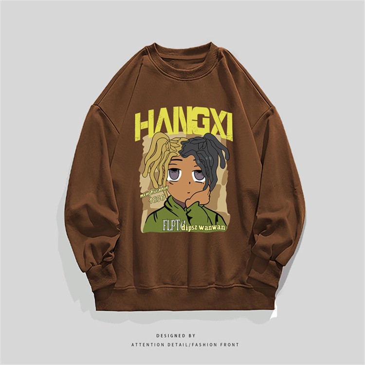 NRVP Áo Thun Nữ Dài Tay Dáng Rộng In Hình Phong Cách Hàn Quốc Mới