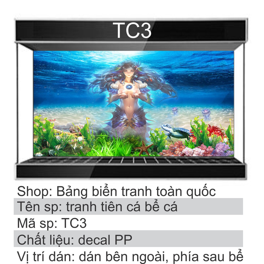 Tranh dán bể cá mẫu tiên cá TC3
