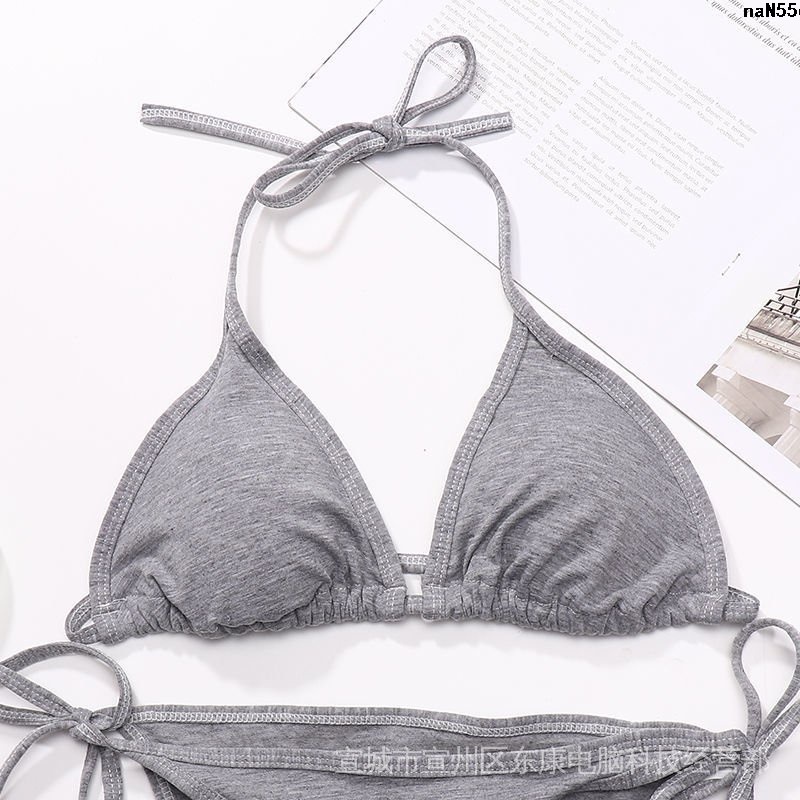 Áo Ngực Cotton Siêu Mỏng Không Có Gọng Thép Cà Vạt Bên Trong Cổ Buộc Dây Đẹp Mắt Cho Nữ