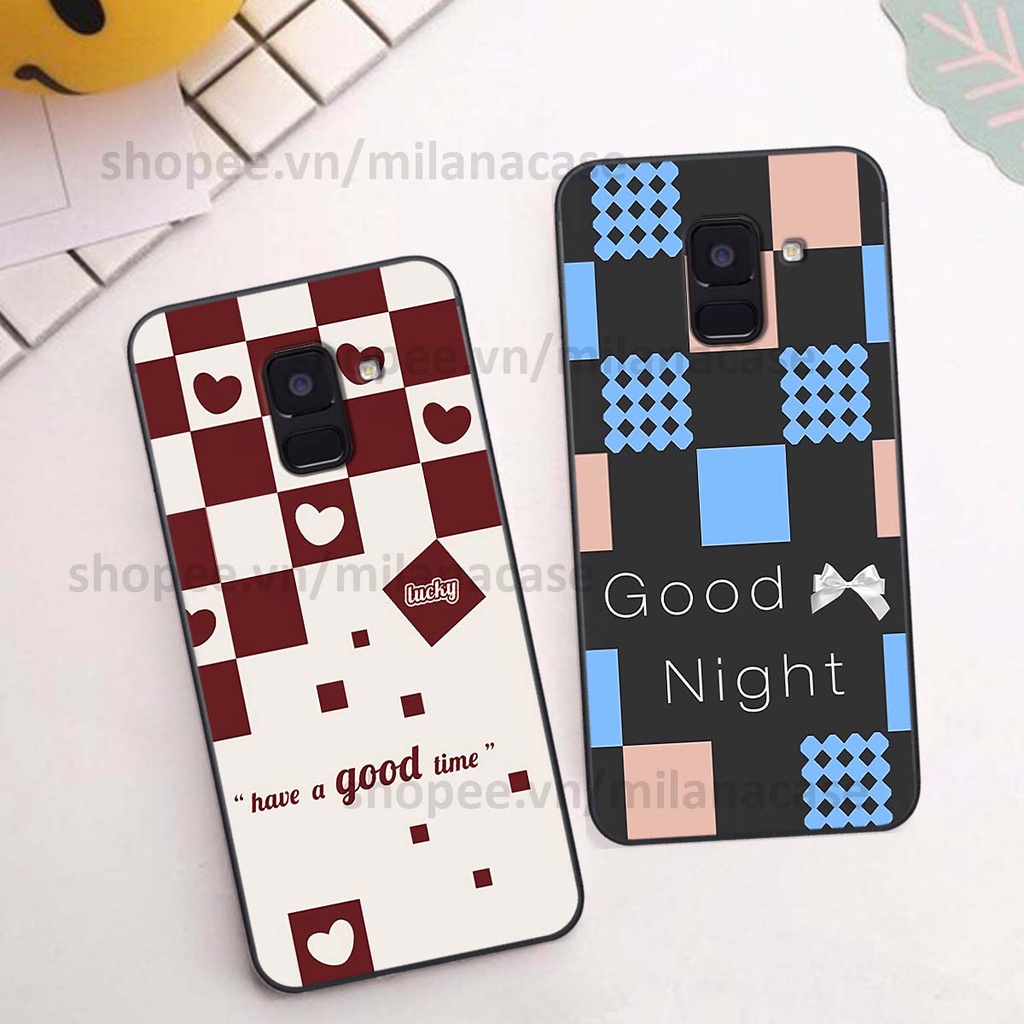 Ốp Samsung A8 2018 / A8 Plus / A8+ caro họa tiết nhiều màu sắc siêu đẹp thời trang cá tính