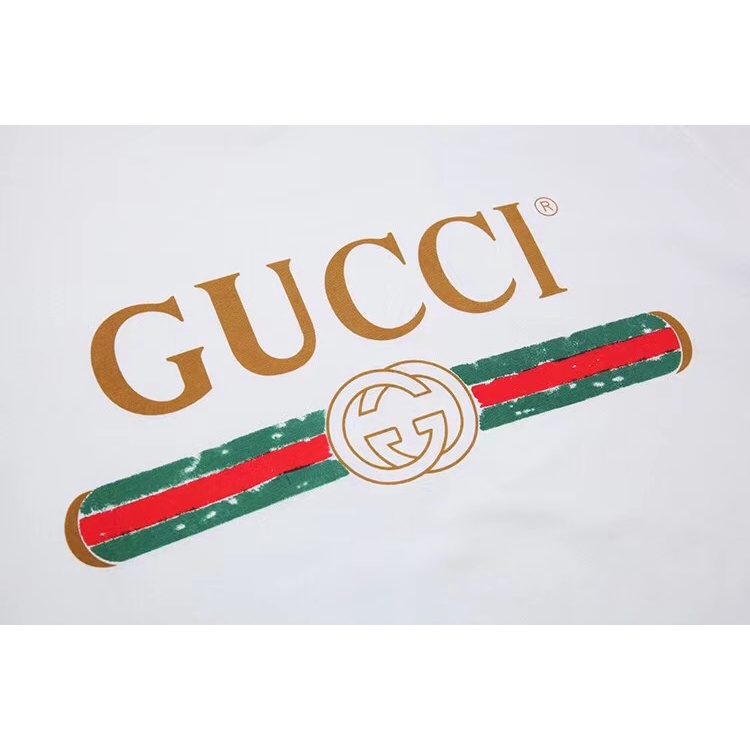 Áo thun tay ngắn chất liệu cotton in chữ Gucci đơn giản thời trang dành cho cả nam và nữ
