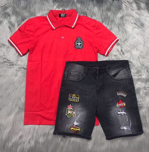 Quần short jean nam rách cao cấp 2 màu đen,xanh thêu họa tiết cao cấp | BigBuy360 - bigbuy360.vn