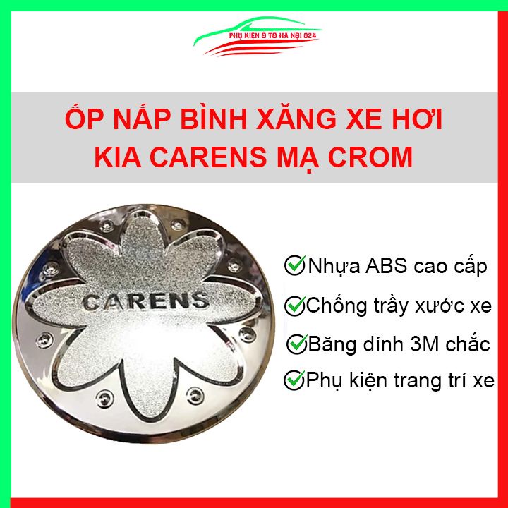 Ốp nắp xăng Kia Carens mạ crom bảo vệ chống trầy trang trí ô tô