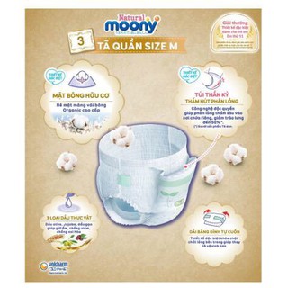 Tã bỉm moony natural nội địa nhật dán quần nb63 s58 m48 l36 xl32___________ - ảnh sản phẩm 5