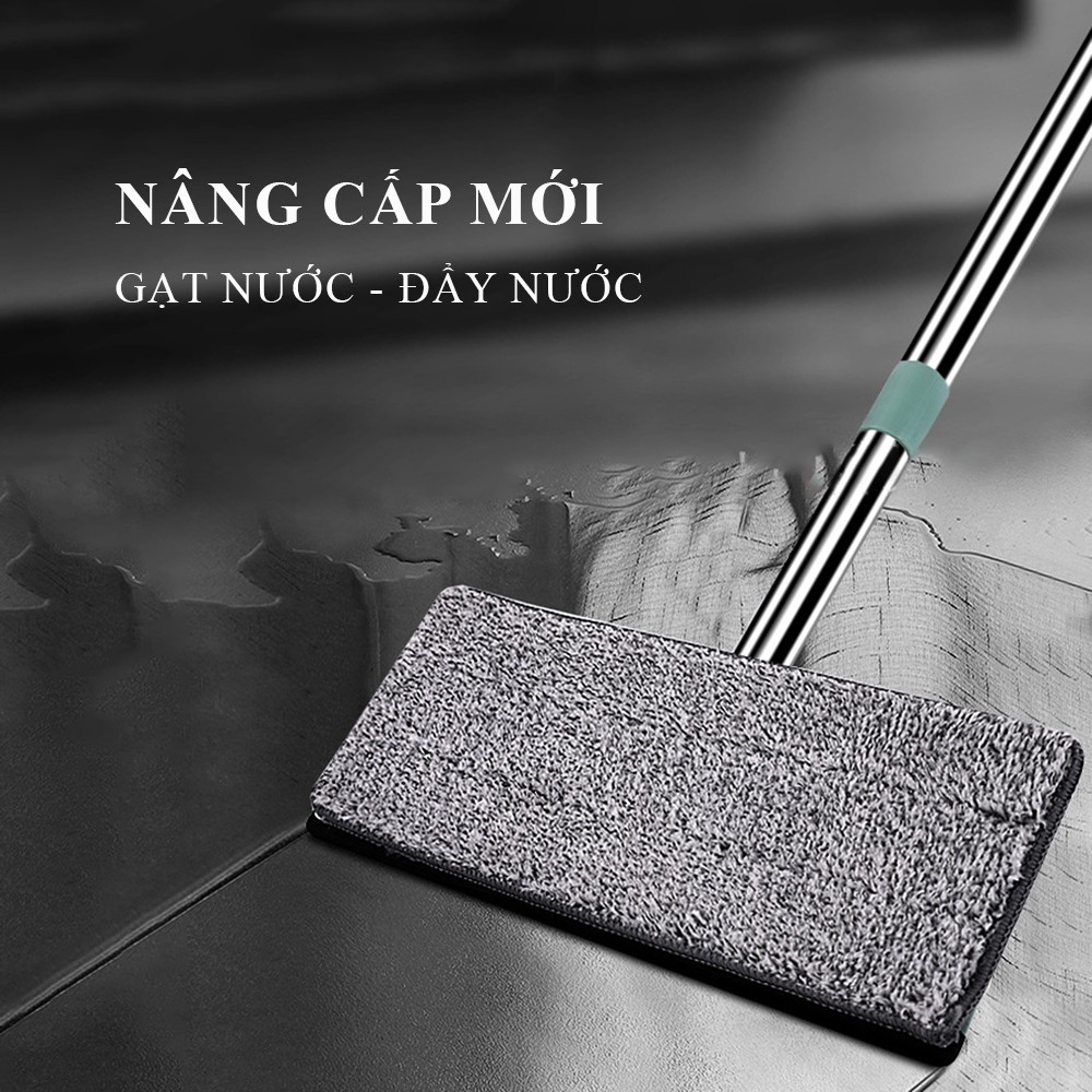 Bộ cây lau nhà chổi lau nhà tự vắt 360 độ thông minh, hàng chính hãng cao cấp tặng kèm 2 bông lau tiện lợi