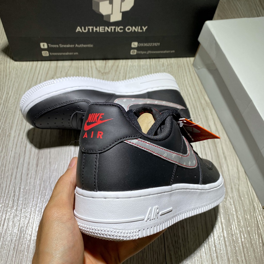 [CHÍNH HÃNG] Giày thể thao NIKE AIR FORCE 1 REFLECTIVE SWOOSH BLACK