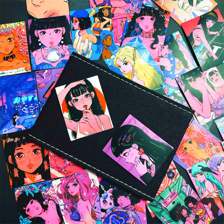 Bộ Sticker Dán Tường Chống Nước Diy Hình Cô Gái Tokyo Girl (A-20; B-30; C-36 cái)