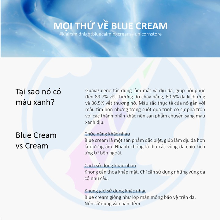 Kem dưỡng đêm phục hồi da Klairs Midnight Blue Calming Cream 60ml