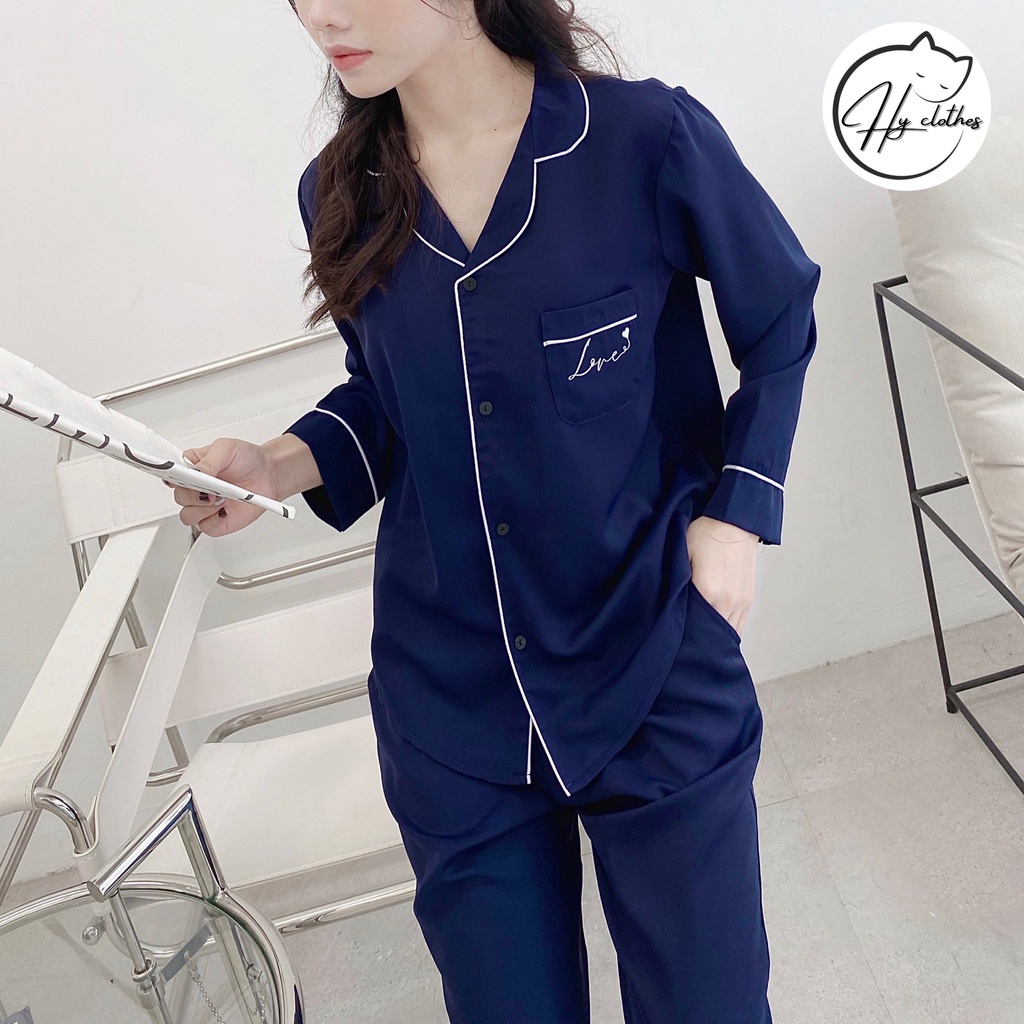 BỘ NGỦ LỤA DÀI TAY mango mềm mịn không nhăn pyjama mặc nhà
