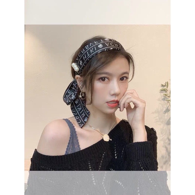 Cài tóc thời trang in chữ đính hạt - Băng đô tóc kiểu mới - Maben