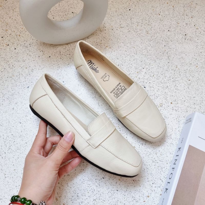 Giày mọi đế bằng da thật 1060