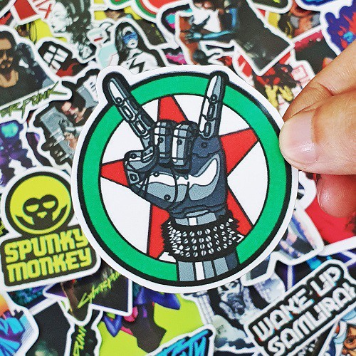 Bộ hình dán game Cyberpunk 2077 sticker pvc chống nước cao cấp, không bay màu - Owl Sticker