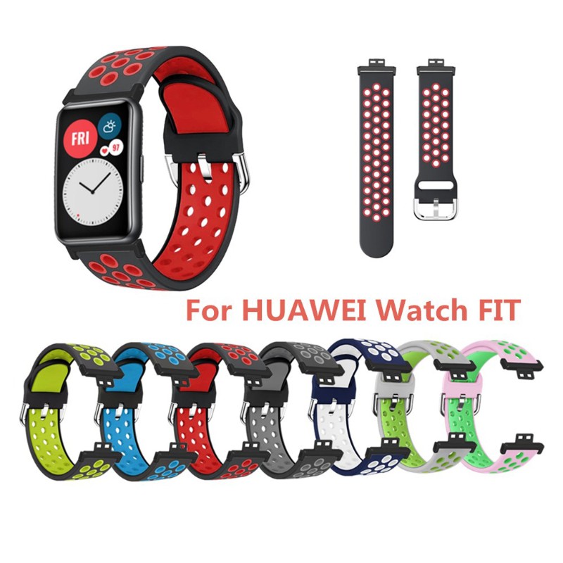 Dây Đeo Silicon Hai Màu Cho Đồng Hồ Thông Minh Huawei Watch