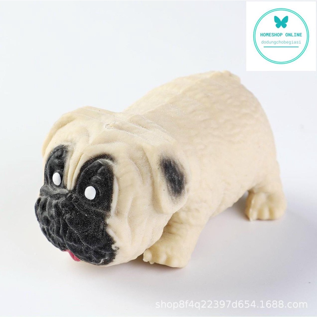 Mô hình chó Pug quishy dẻo bóp nắn co giãn đàn hồi, đồ chơi xả stress hiệu quả HOT00020