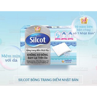 (COMBO 2 HỘP) Bông trang điểm [BÔNG TẨY TRANG UNICHARM] Silcot 82 miếng/hộp