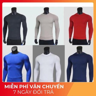 Áo giữ nhiệt nam 🎁 FreeShip 🎁 Áo dài tay áo thể thao chất cotton nam 6 màu trơn FREE SIZE
