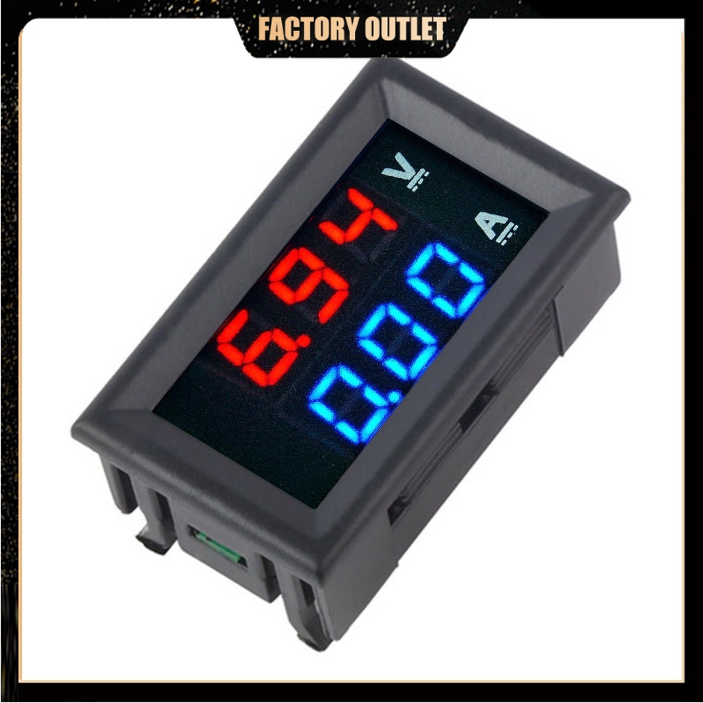 Vôn Kế Kỹ Thuật Số DC100V 100A Có Đèn LED Xanh + Đỏ