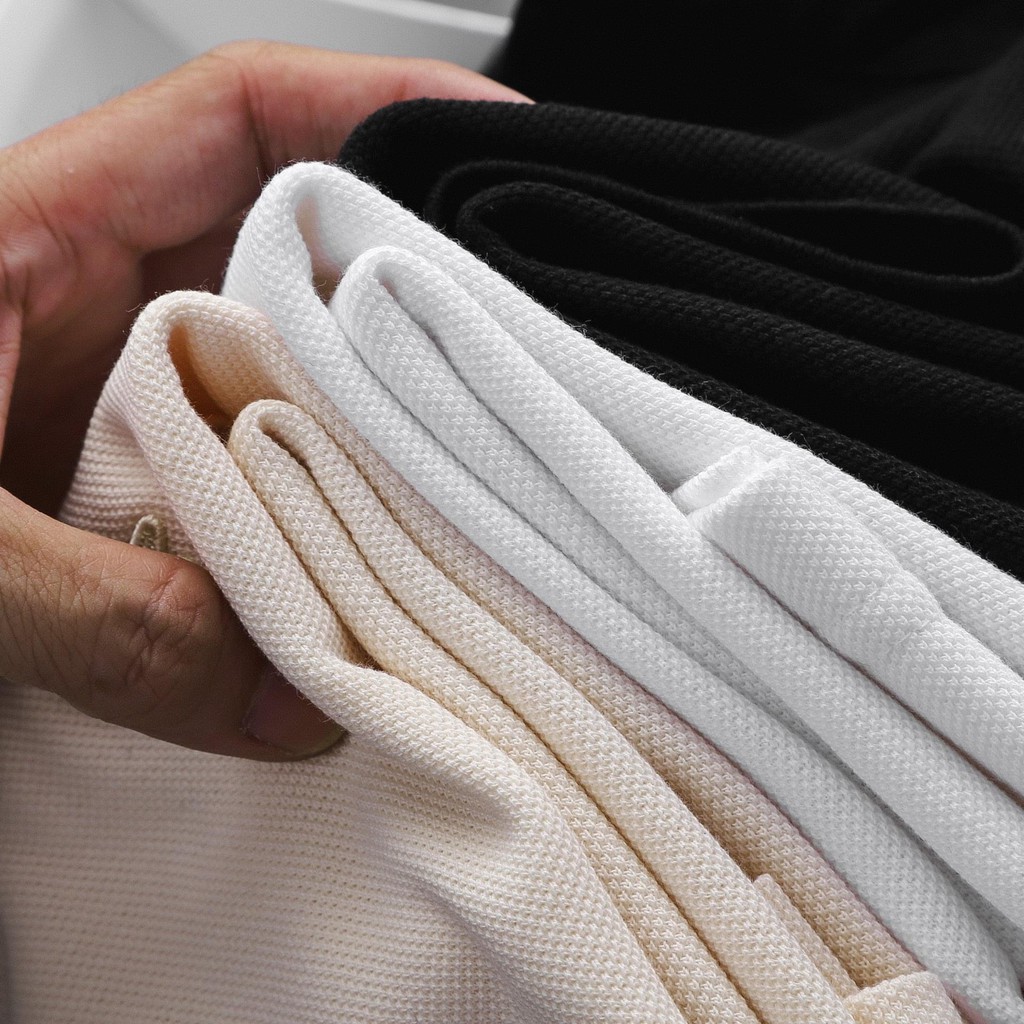 Áo Thun Nam Polo Form Regular LACOSTE TRƠN VIỀN CỔ GIẤU NÚT Made in France vải da cá sấu mịn mát cực xịn 3 Màu