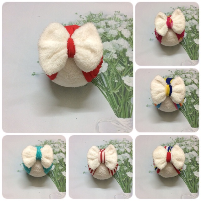 Mũ turban nơ lông