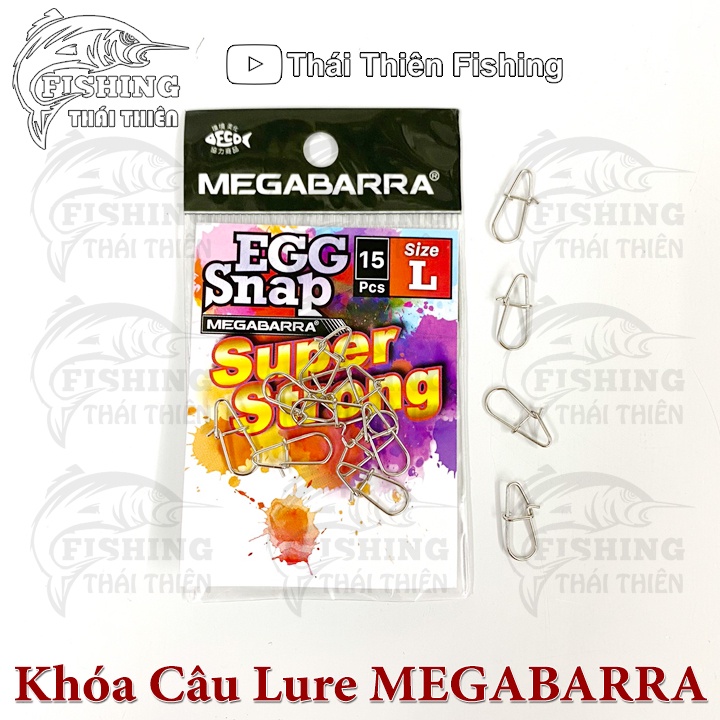 Khóa Câu Lure Megabarra Egg Snap Super Strong Size S M L Vỉ 15 Cái Dùng Móc Mồi Câu Lure Cá Lóc Chẽm Mú