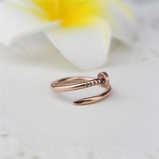 Nhẫn titan cây đinh mạ vàng 14k