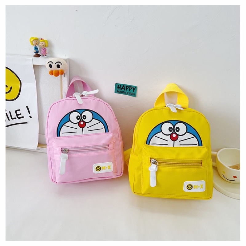 Balo Trẻ Em Doremon Doraemon Chất Liệu Vải Dù Chống Thấm Nước 3 Mẫu Màu H-X