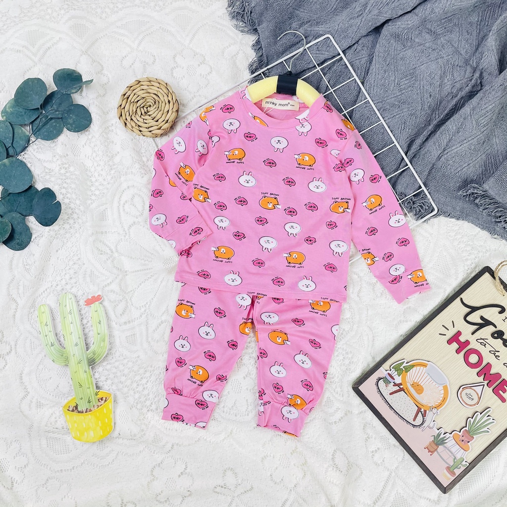 Bộ Thun Lạnh Dài Tay Cho Bé Trai, Bé Gái Minky Mom In Hình Trái Cây Dễ Thương, Bộ Thu Đông Cho Bé - TD2