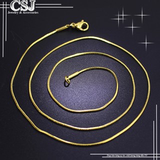 Dây chuyền titan kiểu dây mì mạ vàng 24k