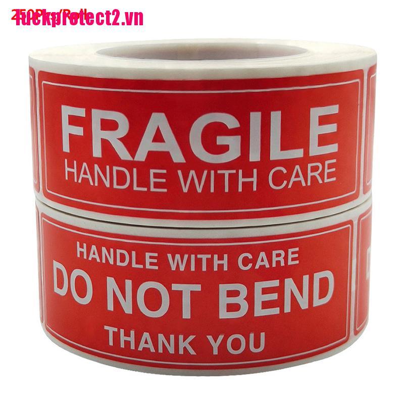 H&L 250Pcs Fragile Warning Stickers Handle With Care Do not Bend Sign Package Decal