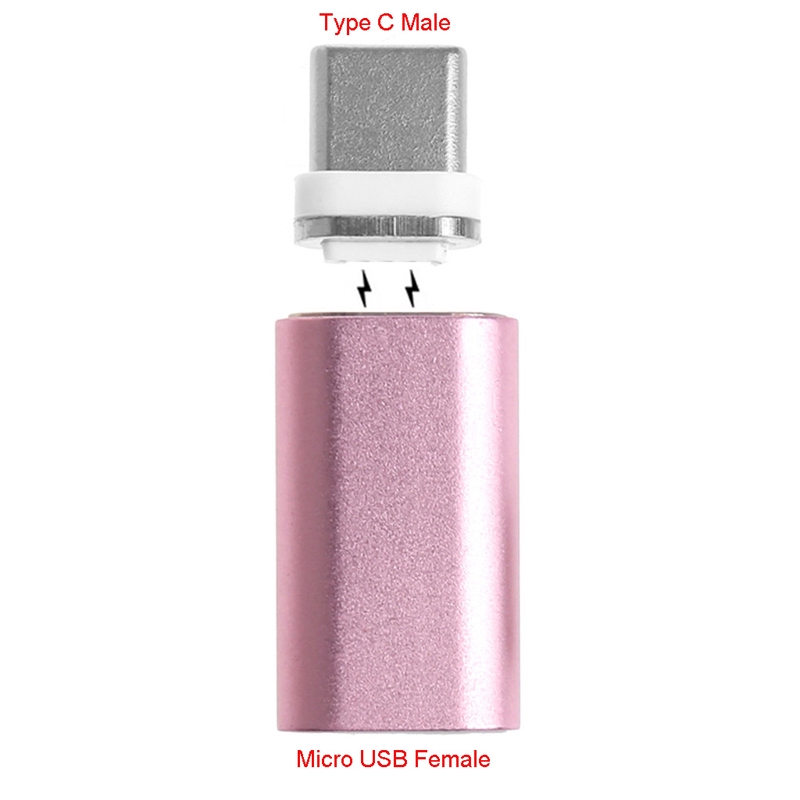 Đầu sạc nam châm cổng Micro USB Female sang Type C Male cho Android