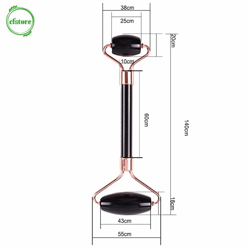 [Hàng mới về] Thanh lăn massage hai đầu từ đá ngọc bích pha lê làm đẹp chăm sóc sức khỏe