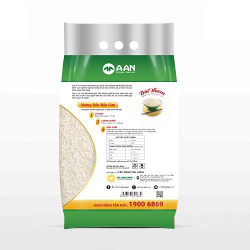 Gạo Đài Thơm Túi 5Kg A An - Cơm mềm, dẻo vừa, thơm nhẹ- Date mới 100%