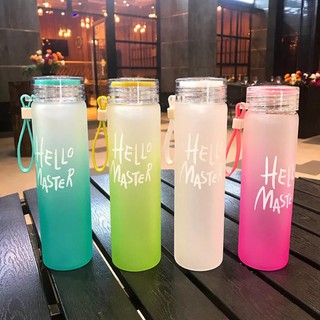 Bình Thủy Tinh Đựng Nước Dây Xách Hello Master 400ml .