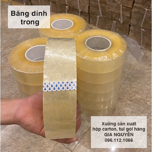 Băng dính màu trắng trong 1kg dùng gói hàng COD lõi siêu mỏng - 1 cuộn