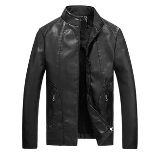 Áo Khoác da nam thu đông lót lông cao cấp Pigofashion PGAD14.81 (đen)