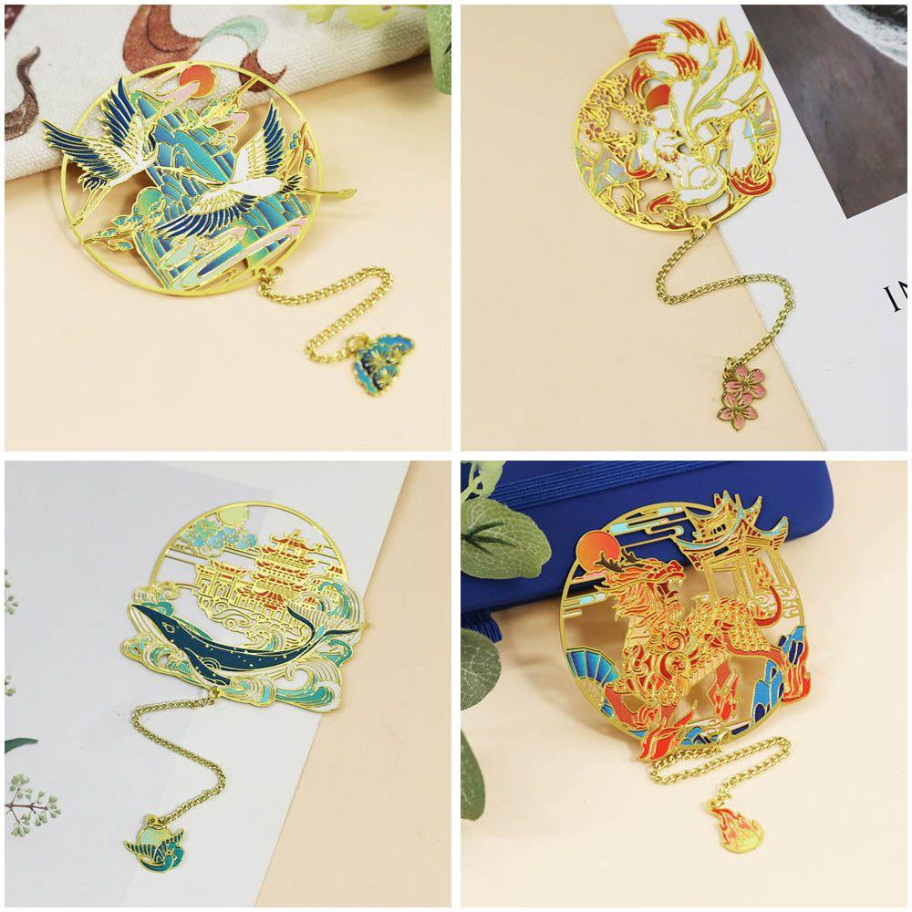 Thẻ Đánh Dấu Sách Bằng Đồng Thau Màu Cầu Vồng Phong Cách Trung
